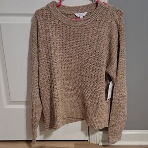 Time and Tru Women's Crew Neck Sweater - Brown